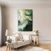 By Designs Green Marble Framed Canvas Wall Art