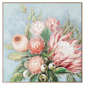 By Designs Blue Protea Framed Canvas Wall Art