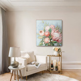 By Designs Blue Protea Framed Canvas Wall Art