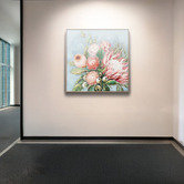 By Designs Blue Protea Framed Canvas Wall Art