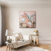 By Designs Pink Protea Framed Canvas Wall Art
