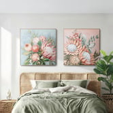 By Designs Pink Protea Framed Canvas Wall Art