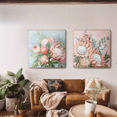 By Designs Pink Protea Framed Canvas Wall Art
