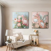 By Designs Pink Protea Framed Canvas Wall Art