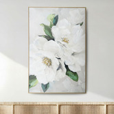By Designs White Magnolia Framed Canvas Wall Art