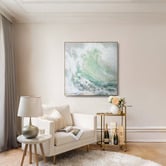 By Designs Green Waves Framed Canvas Wall Art