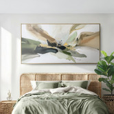 By Designs Green Abstract Framed Canvas Wall Art