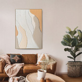 By Designs Apricot Waves Framed Canvas Wall Art