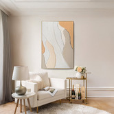 By Designs Apricot Waves Framed Canvas Wall Art