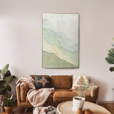 By Designs Sage Ripples Framed Canvas Wall Art