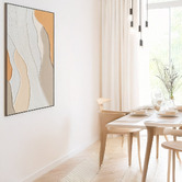 By Designs Apricot Waves Framed Canvas Wall Art