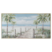By Designs Palmtree Boardwalk Framed Canvas Wall Art