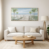 By Designs Palmtree Boardwalk Framed Canvas Wall Art