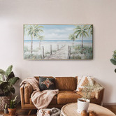 By Designs Palmtree Boardwalk Framed Canvas Wall Art