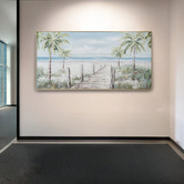 By Designs Palmtree Boardwalk Framed Canvas Wall Art