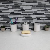 Olola Living 4 Piece Luxe Ceramic Bathroom Accessory Set