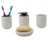 Olola Living 4 Piece Luxe Ceramic Bathroom Accessory Set