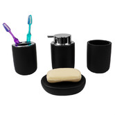 Olola Living 4 Piece Luxe Ceramic Bathroom Accessory Set