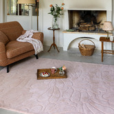 Laura Ashley Chalk Pink Coleby Petals Hand-Tufted Wool Rug