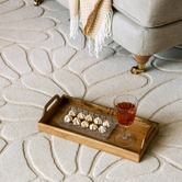 Laura Ashley Ivory Cream Coleby Petals Hand-Tufted Wool Rug