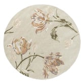 Laura Ashley Natural &amp; Sage Green Gosford Round Wool-Blend Rug