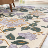 Laura Ashley Heather Purple Wendling Floral Hand-Tufted Wool Rug