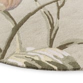 Laura Ashley Natural &amp; Sage Green Gosford Round Wool-Blend Rug