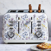Laura Ashley Wild Meadow 4 Slice Stainless Steel Toaster