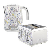 Laura Ashley 2 Piece Wild Meadow 1.7L Jug Kettle &amp; 4 Slice Toaster Set