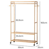 Braxton Home Light Timber Guerrero 3 Shelf Bamboo Clothing Rack