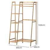 Braxton Home 80cm Guerrero 7 Shelf Bamboo Clothing Rack