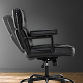 Braxton Home Black Aman Faux Leather Executive Office Chair