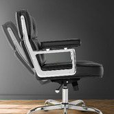 Braxton Home Silver &amp; Black Aman Faux Leather Executive Office Chair