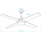 Braxton Home Yulian 132cm DC Ceiling Fan with LED Light