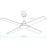 Braxton Home Yulian 132cm DC Ceiling Fan with Remote Control