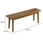 Braxton Home 4 Seater Elyssia Rubberwood Dining Bench
