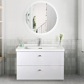 Braxton Home Linos 800mm Wall Hung Single Vanity with Ceramic Countertop