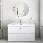Braxton Home Linos 900mm Wall Hung Single Vanity with Ceramic Countertop