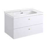 Braxton Home Linos 900mm Wall Hung Single Vanity with Ceramic Countertop