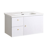 Braxton Home Samson 800mm Wall Hung Single Vanity with Ceramic Countertop