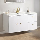 Braxton Home Samson 900mm White Wall Hung Vanity with Ceramic Countertop