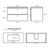 Braxton Home Linos 800mm Wall Hung Single Vanity with Ceramic Countertop