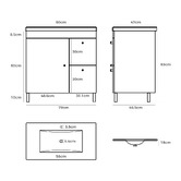 Braxton Home Yuli 800mm Freestanding Single Vanity with Ceramic Countertop