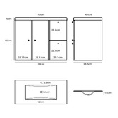 Braxton Home Samson 900mm White Wall Hung Vanity with Ceramic Countertop