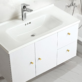 Braxton Home Samson 900mm White Wall Hung Vanity with Ceramic Countertop