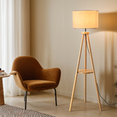 Braxton Home Rayven Rubberwood Floor Lamp