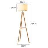 Braxton Home Rayven Rubberwood Floor Lamp