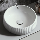 Braxton Home Cove 400mm Matte White Round Ceramic Above Counter Basin