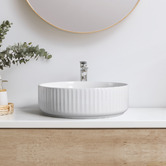 Braxton Home Cove 360mm Gloss White Round Ceramic Above Counter Basin