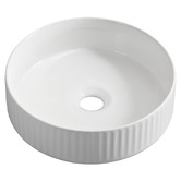 Braxton Home Cove 360mm Gloss White Round Ceramic Above Counter Basin